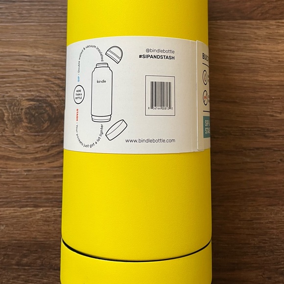 Bindle Sip & Stash Storage Water Bottle Stainless Steel 24 oz Yellow Dual-Walled - Picture 4 of 9